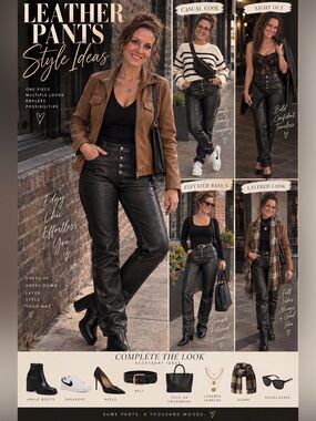 Vintage Bagatelle Black 100% Leather Pants Sz 10 Lace Up Moto Biker Button Fly